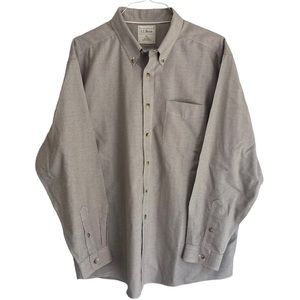 L.L. Bean - Tan/White Regular Fit Button Down